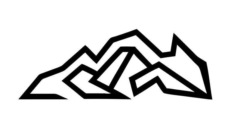 Majestic Mountain Peaks Outline, Serene Landscape Horizon, vector design Generative AI
