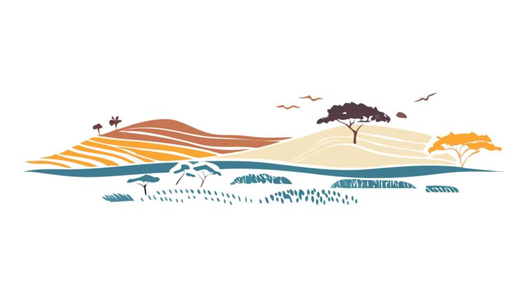 Layered Desert Hills Landscape, Warm Earth Tones Vector Scene, vector design Generative AI