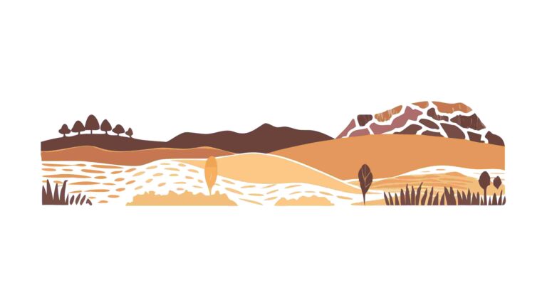 Rolling Hills Landscape with Trees, Scenic Nature Vector View, vector design Generative AI
