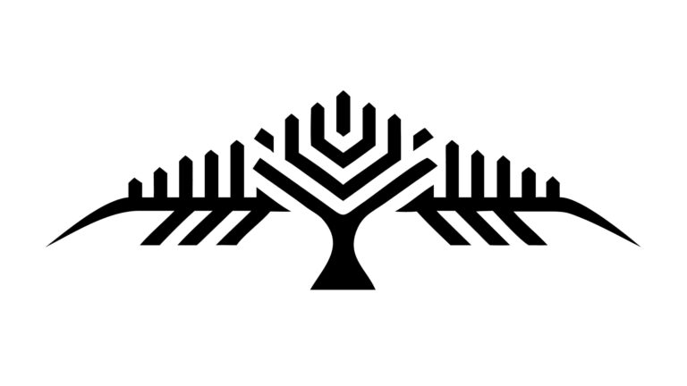 Stylized Tree on Hill Silhouette, Abstract Nature Emblem, vector design Generative AI