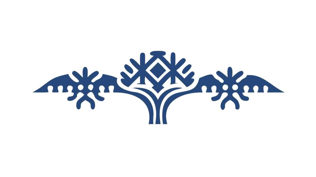 Abstract Blue Winter Tree Silhouette, Decorative Frosty Design, vector design Generative AI