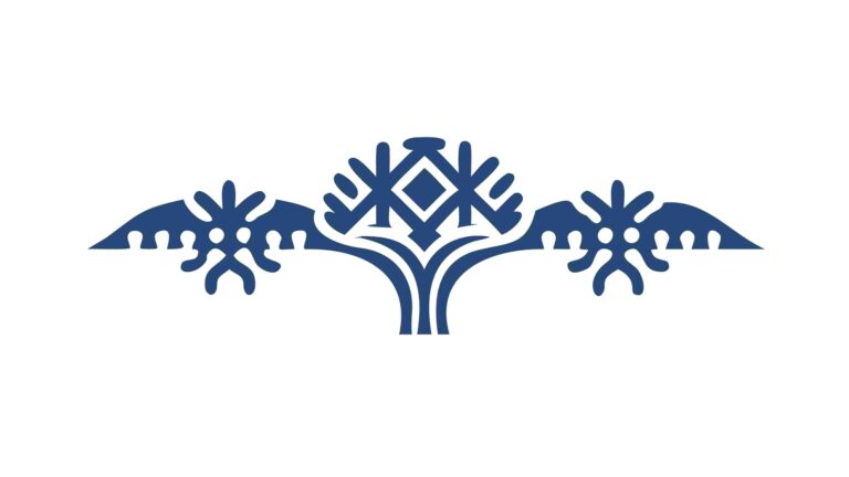 Abstract Blue Winter Tree Silhouette, Decorative Frosty Design, vector design Generative AI