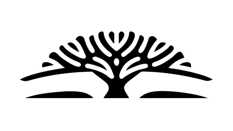 Stylized Tree Outline, Minimalist Organic Foliage Design, vector design Generative AI