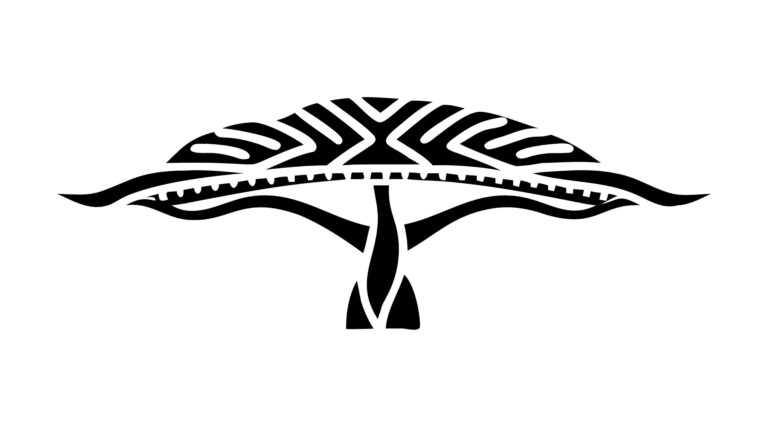 Flat-Top Stylized Tree Silhouette, Minimalist Nature Icon, vector design Generative AI