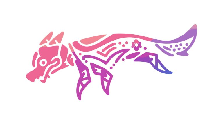 Abstract Gradient Wolf Silhouette, Mythical Wildlife Vector Art, vector design Generative AI