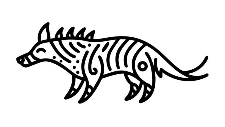 Tribal Boar Silhouette Outline, Fierce Abstract Wildlife Art, vector design Generative AI