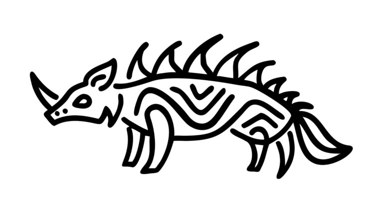 Spiky Tribal Rhino Silhouette, Edgy Abstract Wildlife Emblem, vector design Generative AI