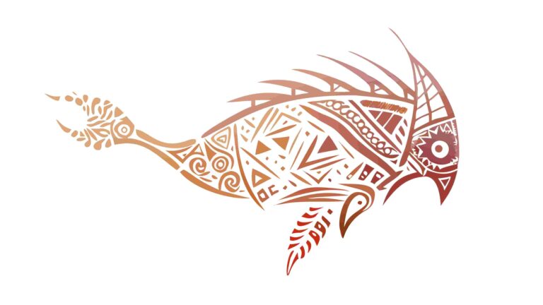 Abstract Gradient Fish, Intricate Tribal Marine Art, vector design Generative AI