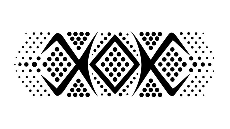 Geometric Tribal Pattern with Dots, Modern Ethnic Vector Border, vector design Generative AI