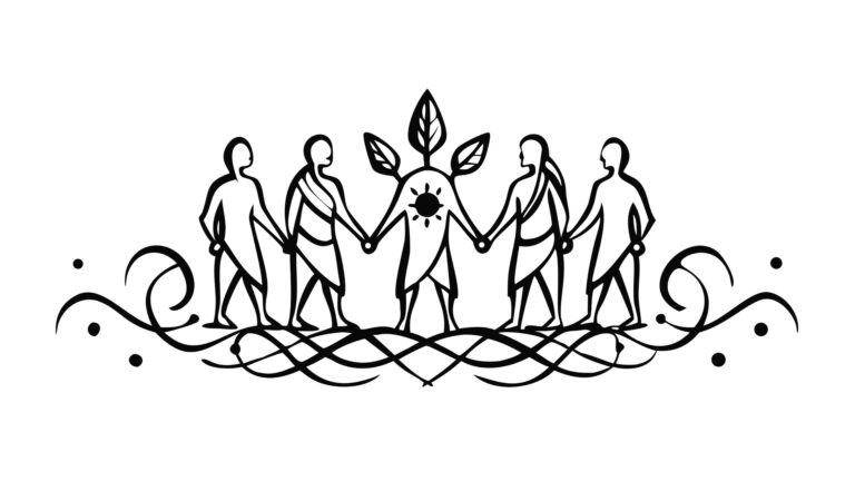 Unified Group of People Holding Hands, Community Support Vector, vector design Generative AI