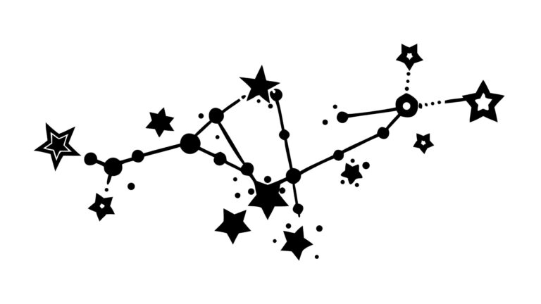 Astronomical Star Constellation Outline, Celestial Science Art, vector design Generative AI