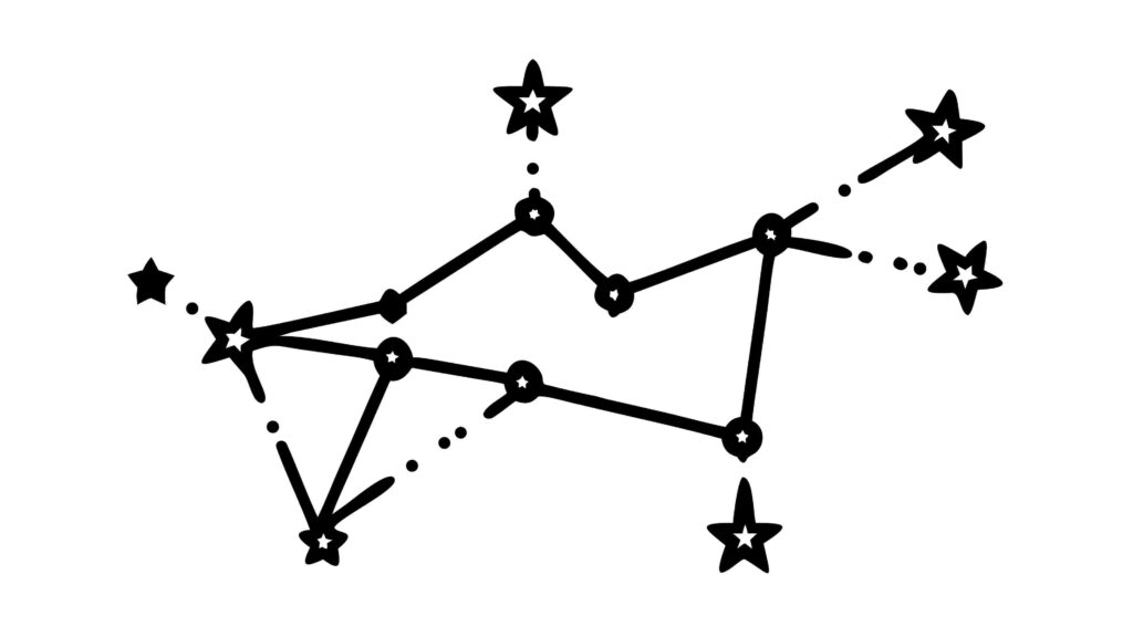 Bold Star Constellation Outline, Modern Celestial Pattern Vector, vector design Generative AI