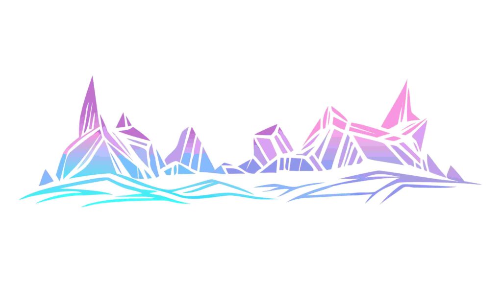 Abstract Gradient Mountain Range, Ethereal Landscape Vector Art, vector design Generative AI