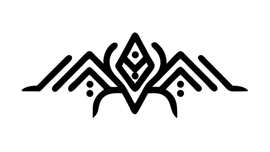 Abstract Stylized Face Symbol, Mystical Geometric Vector Art, vector design Generative AI