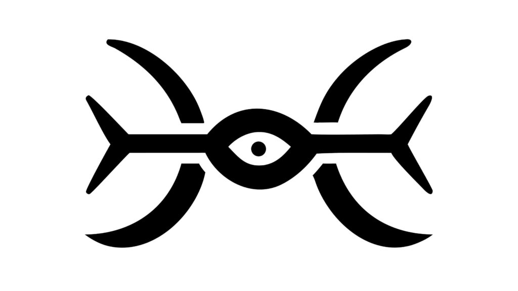 Abstract Organic Eye Symbol, Mystical Symmetry Vector Emblem, vector design Generative AI