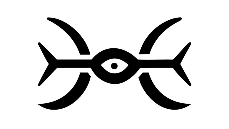 Abstract Organic Eye Symbol, Mystical Symmetry Vector Emblem, vector design Generative AI
