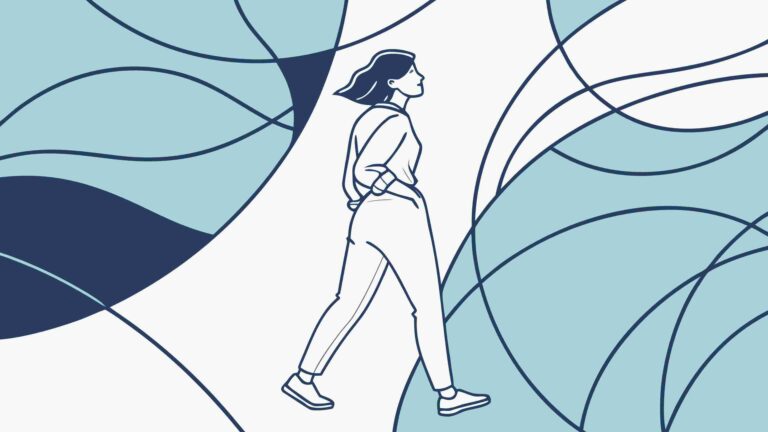 Woman in Abstract Wavy Lines, Modern Flowing Lifestyle Vector, vector design Generative AI
