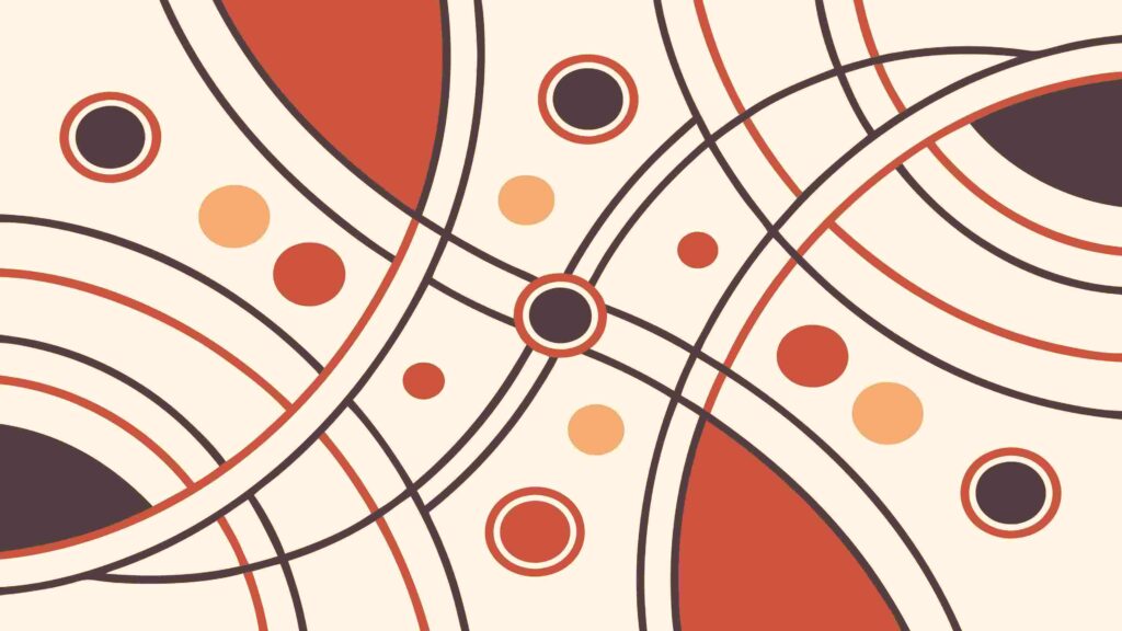 Abstract Geometric Circle Pattern, Earthy Modern Decorative Art, vector design Generative AI