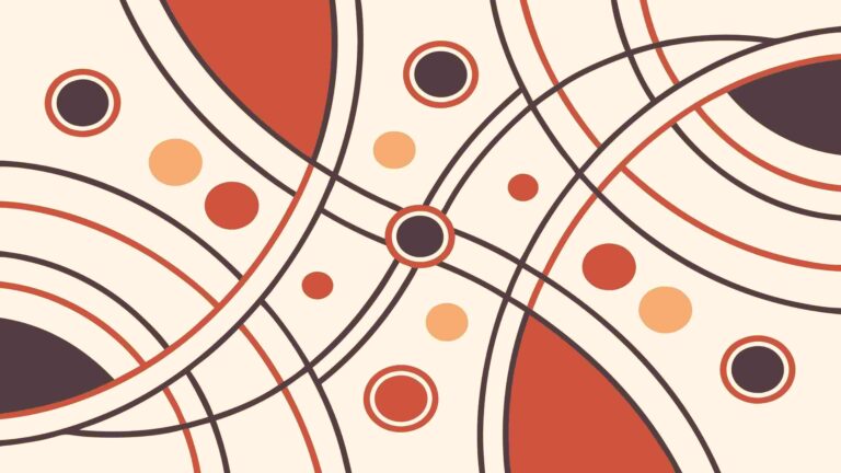 Abstract Geometric Circle Pattern, Earthy Modern Decorative Art, vector design Generative AI