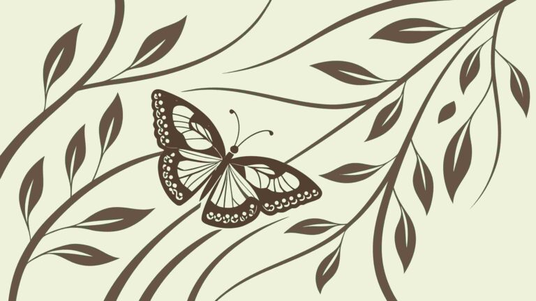 Vintage Style Butterfly on Branch, Elegant Nature Scene Vector, vector design Generative AI