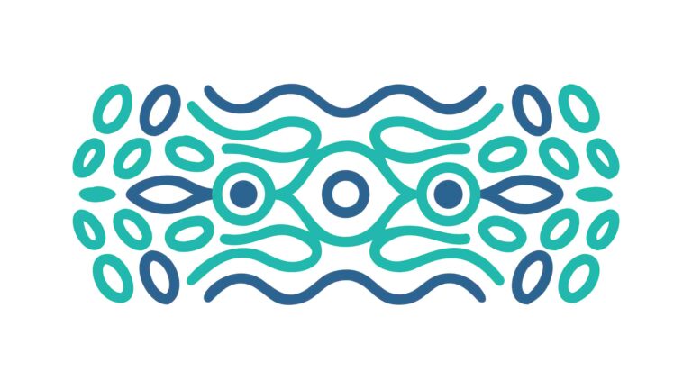 Abstract Wavy Lines with Circles, Dynamic Blue Ocean Vector Pattern, vector design Generative AI