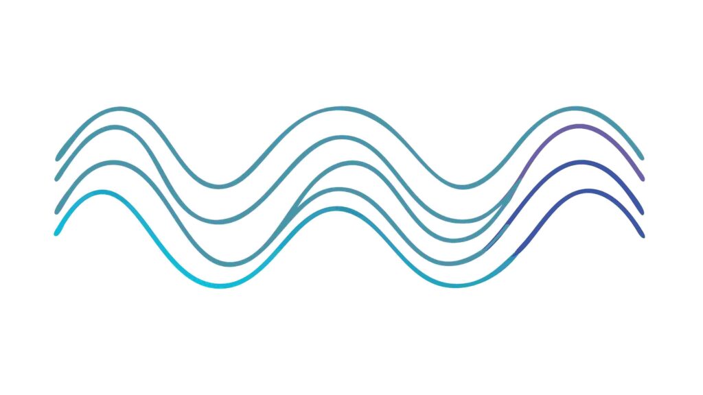 Abstract Blue Wavy Lines, Fluid Dynamic Vector Background, vector design Generative AI
