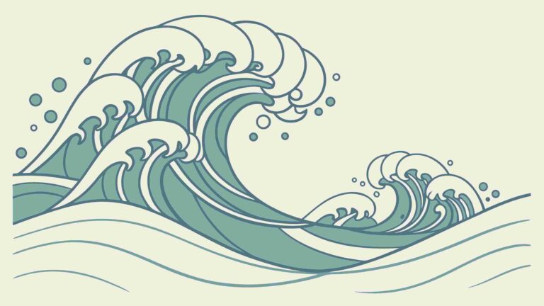 Powerful Ocean Wave, Dynamic Marine Force Vector Illustration, vector design Generative AI