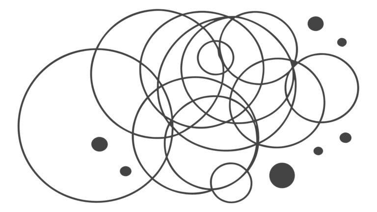 Interlocking Abstract Circular Lines, Geometric Pattern, vector design Generative AI