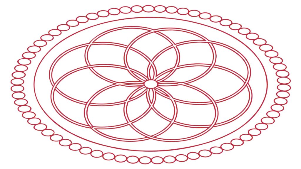 Decorative Floral Rosette Pattern, Ornate Design Element, vector design Generative AI