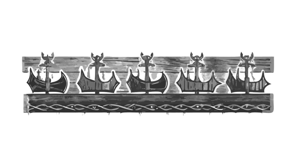 Tribal Llama and Alpaca Silhouette Border with Patterns, vector design Generative AI