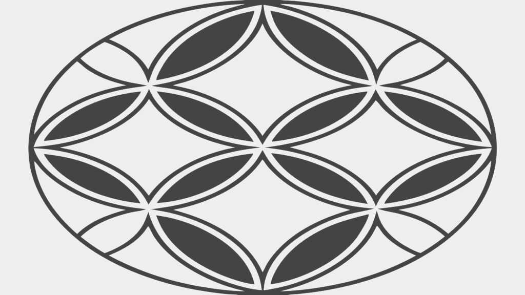 Abstract Interlocking Oval Pattern, Geometric Harmony, vector design Generative AI