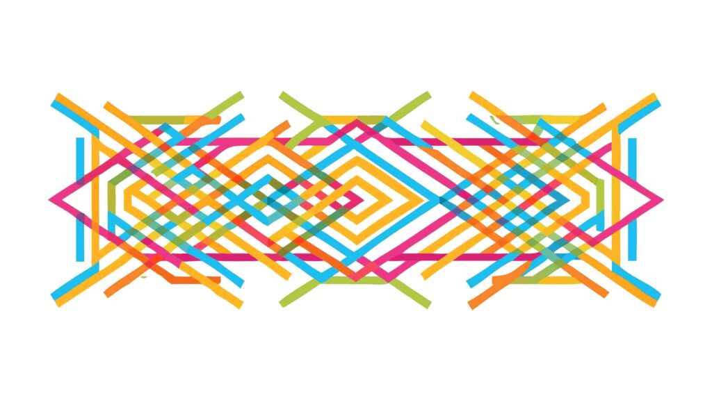 Colorful Intersecting Lines, Abstract Geometric Pattern, vector design Generative AI