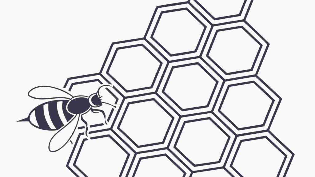 Abstract Honeycomb Maze Design, Geometric Puzzle, vector design Generative AI