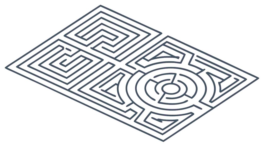 Complex Geometric Maze Design, Intricate Puzzle Art, vector design Generative AI