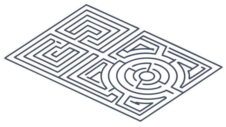 Complex Geometric Maze Design, Intricate Puzzle Art, vector design Generative AI