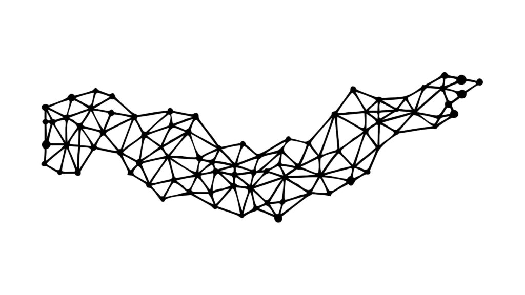 Abstract Network of Polygons, Digital Connectivity, vector design Generative AI