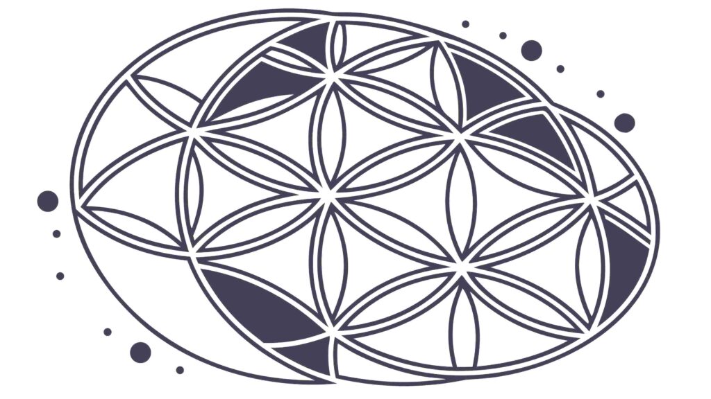 Abstract Floral Pattern with Interlocking Ovals, vector design Generative AI
