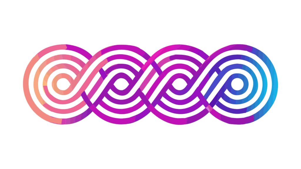 Interlocking Concentric Rings, Abstract Geometric Pattern, vector design Generative AI