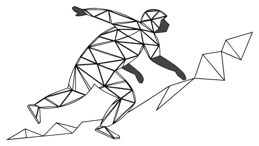 Geometric Runner, Dynamic Athletic Figure, vector design Generative AI