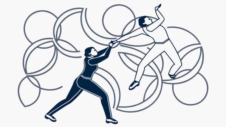 People Pulling Interlocking Chains, Collaborative Effort, vector design Generative AI