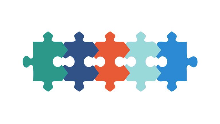Interlocking Puzzle Pieces, Teamwork & Problem Solving, vector design Generative AI