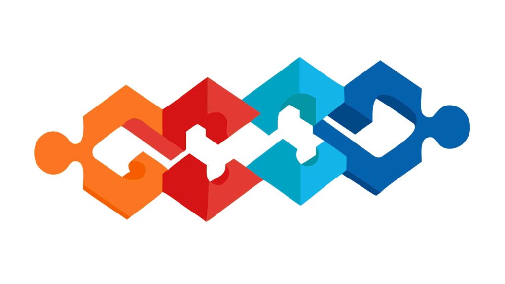 Abstract Interlocking Hexagons, Modern Digital Network, vector design Generative AI