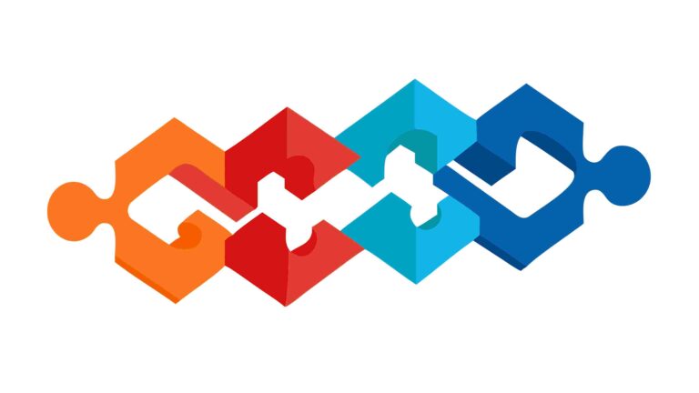 Abstract Interlocking Hexagons, Modern Digital Network, vector design Generative AI
