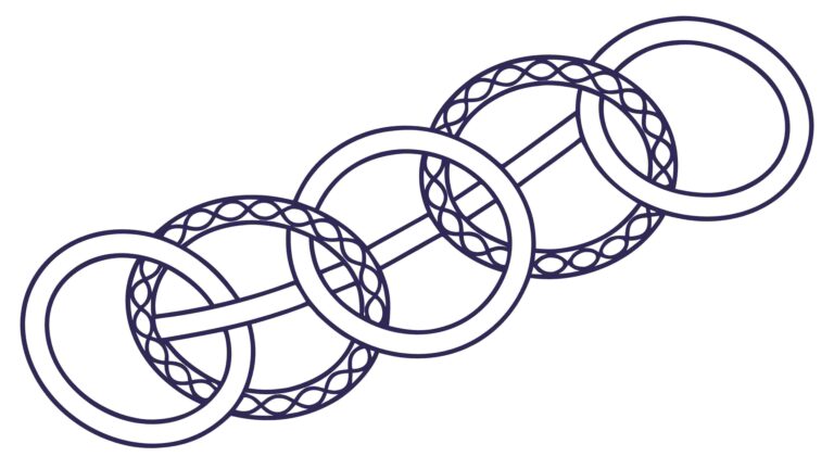 Abstract Interlocking Ring Chains, Unity and Connection, vector design Generative AI