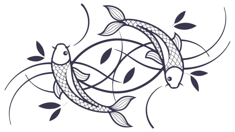 Koi Fish in Yin-Yang Style, Harmony and Balance, vector design Generative AI