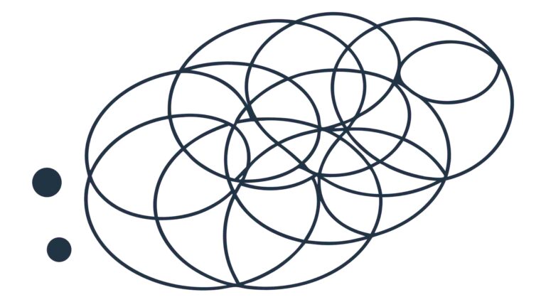 Interlocking Abstract Circles, Geometric Pattern, vector design Generative AI