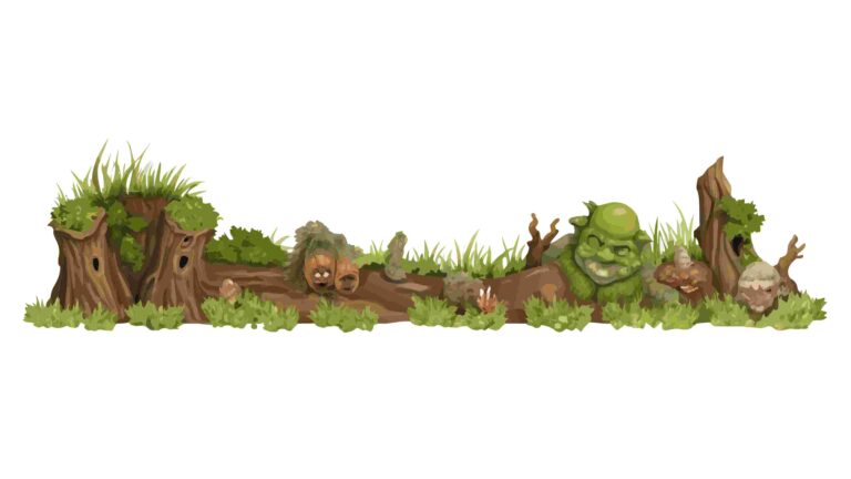 Detailed Forest Ground Border with Roots and Moss, vector design Generative AI