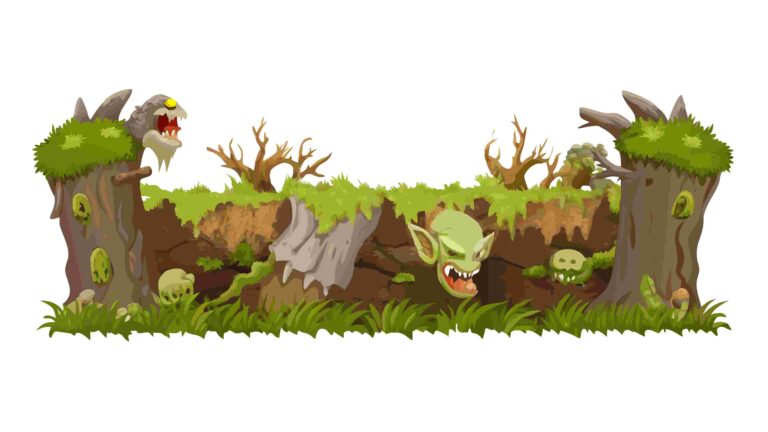 Spooky Gnarled Forest Border for Dark Fantasy Themes, vector design Generative AI