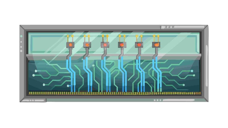 Sci-Fi Interface Panel with Glowing Blue Energy Tubes, vector design Generative AI