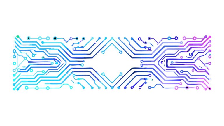 Vibrant Circuit Board Pattern with Blue and Purple Hues, vector design Generative AI
